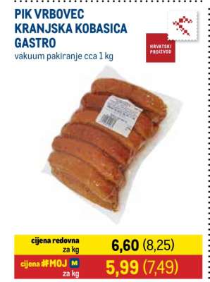 PIK VRBOVEC KRANJSKA KOBASICA GASTRO