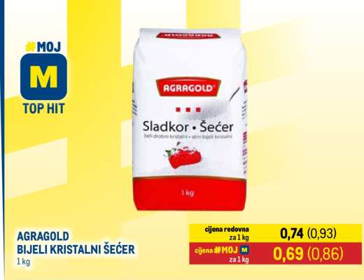 AGRAGOLD BIJELI KRISTALNI ŠEĆER