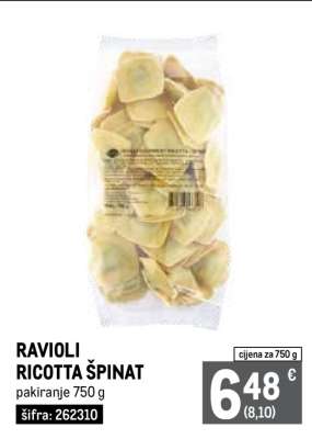 RAVIOLI RICOTTA ŠPINAT