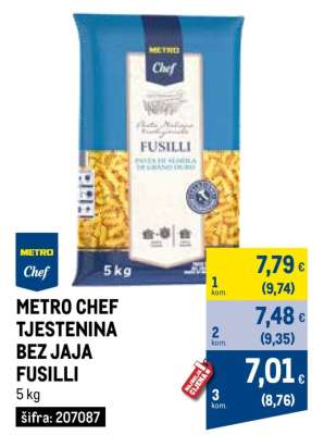 METRO CHEF TJESTENINA BEZ JAJA FUSILLI