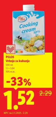 Pilos Vrhnje za kuhanje