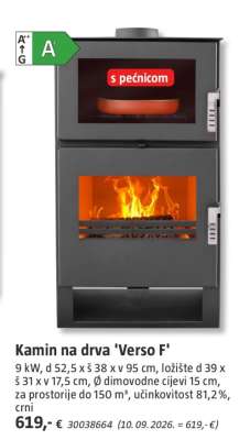 Kamin na drva 'Verso F'
