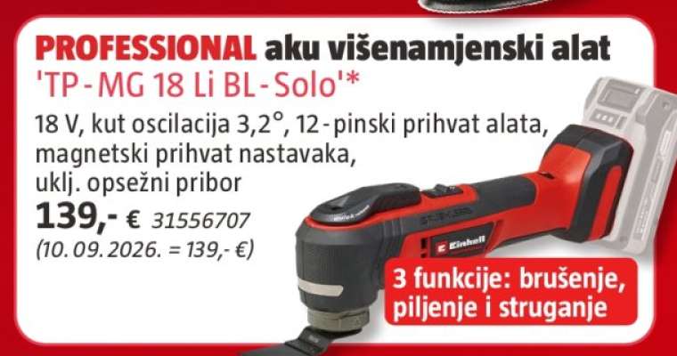 PROFESSIONAL aku višenamjenski alat 'TP-MG 18 Li BL-Solo'