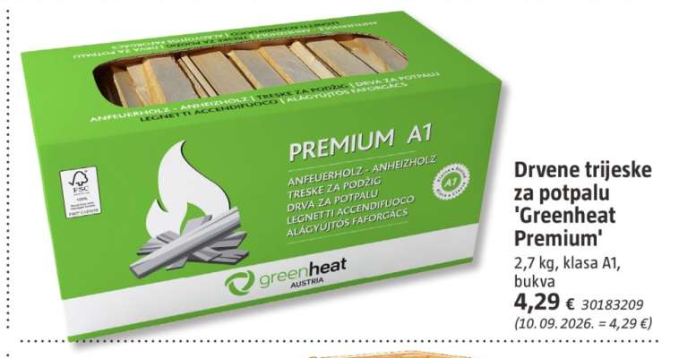 Drvene trijeske za potpalu 'Greenheat Premium'
