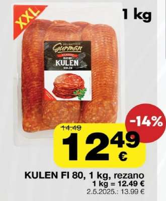 KULEN FI 80, 1 kg, rezano