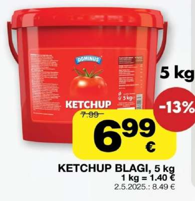 DOMINUS KETCHUP BLAGI, 5 kg