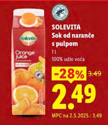 Solevita Sok od naranče s pulpom