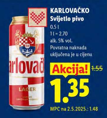 KARLOVAČKO Svijetlo pivo