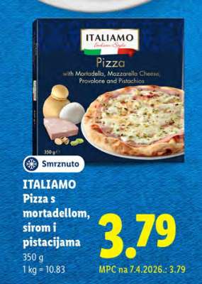 ITALIAMO Pizza s mortadellom, sirom i pistacijama