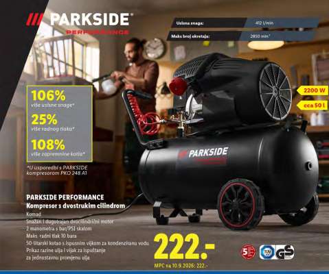 PARKSIDE PERFORMANCE Kompresor s dvostrukim cilindrom