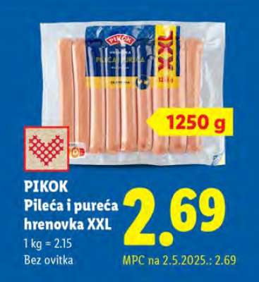 Pikok Pileća i pureća hrenovka XXL