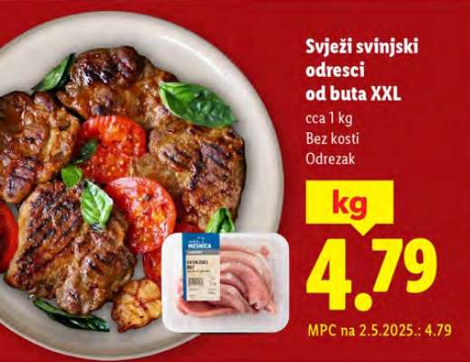 Svježi svinjski odresci od buta XXL