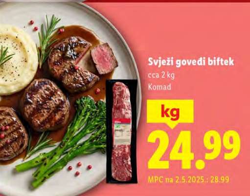 Svježi govedi biftek