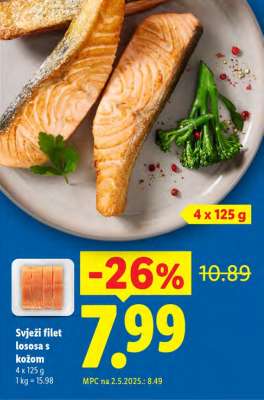 Svježi filet lososa s kožom