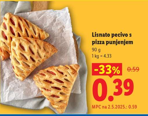 Lisnato pecivo s pizza punjenjem