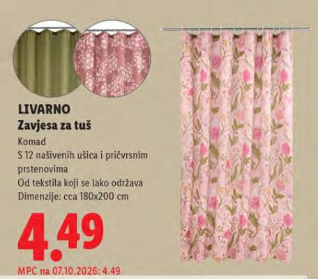 LIVARNO Zavjesa za tuš
