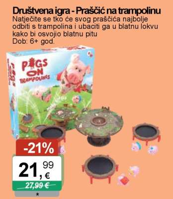 Društvena igra - Praščić na trampolinu