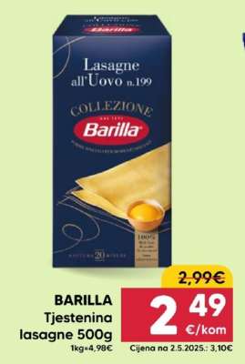 BARILLA Tjestenina lasagne 500g