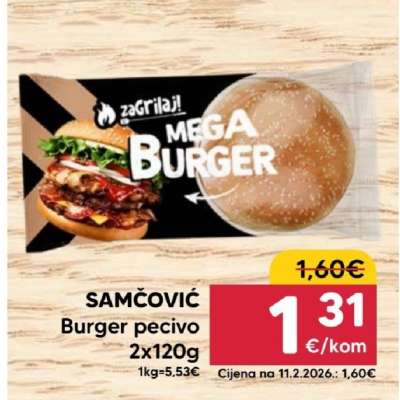 SAMCOVIC Burger pecivo 2x120g