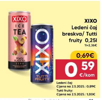 XIXO Ledeni čaj breskva/Tutti fruity 0,25l