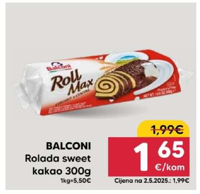 BALCONI Rolada sweet kakao 300g