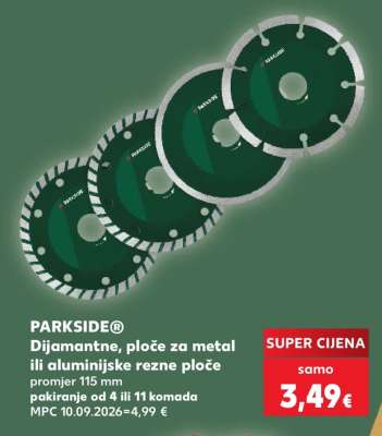 PARKSIDE® Dijamantne, ploče za metal ili aluminijske rezne ploče