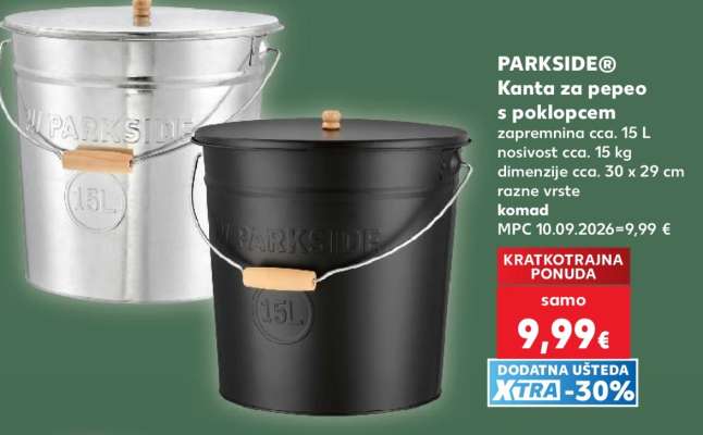 PARKSIDE® Kanta za pepeo s poklopcem