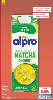 ALPRO Napitak od kokosa i soje matcha 1L