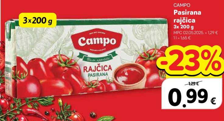 Campo Pasirana rajčica 3x200 g