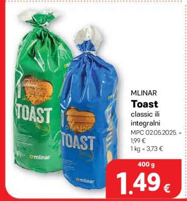 MLINAR Toast classic ili integralni