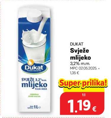 DUKAT SVJEŽE MLIJEKO 3.2% m.m.