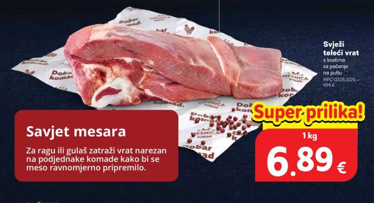 Svježi teleći vrat