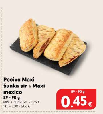 Pecivo Maxi šunka sir ili Maxi mexico