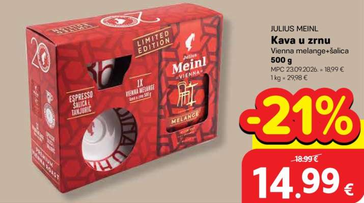 Kava u zrnu Vienna melange+šalica 500 g