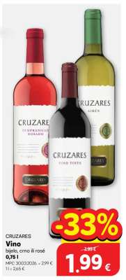 CRUZARES Vino bijelo, crno ili rosé 0,75 l