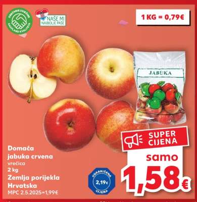Domaća jabuka crvena vrećica