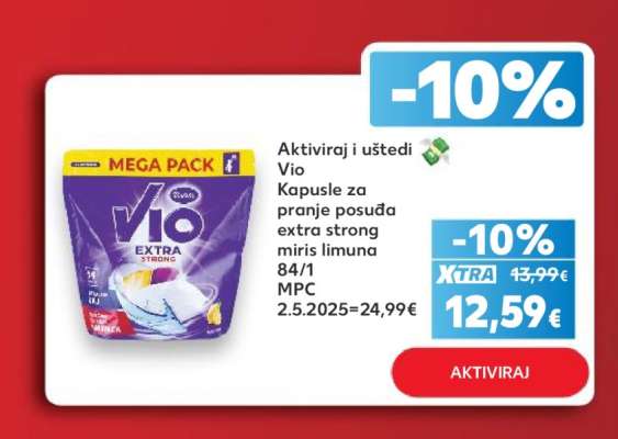 Vio Kapusle za pranje posuđa extra strong miris limuna 84/1