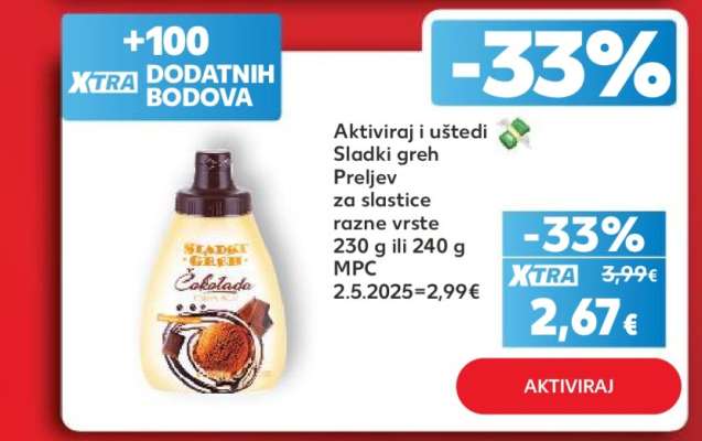 Sladki greh Preljev za slastice razne vrste 230 g ili 240 g