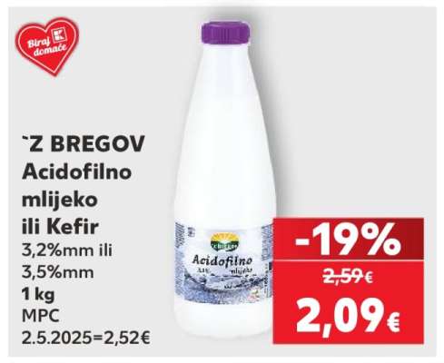 `Z BREGOV Acidofilno mlijeko ili kefir