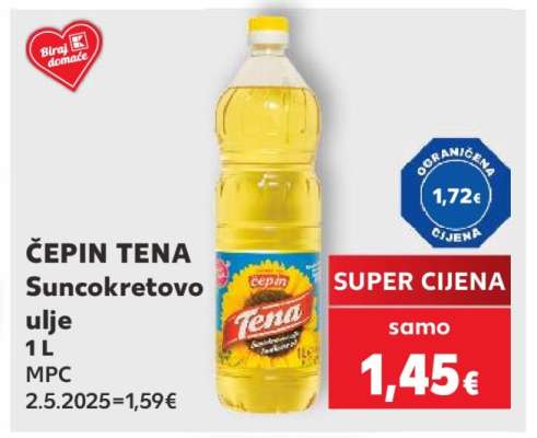 ČEPIN TENA Suncokretovo ulje