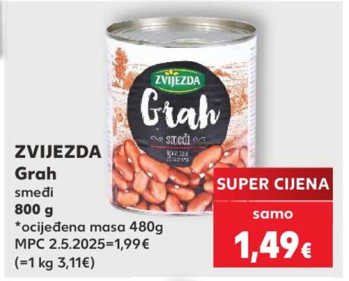 ZVIJEZDA Grah smeđi 800 g