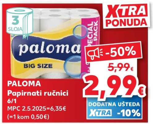 PALOMA Papirnati ručnici 6/1