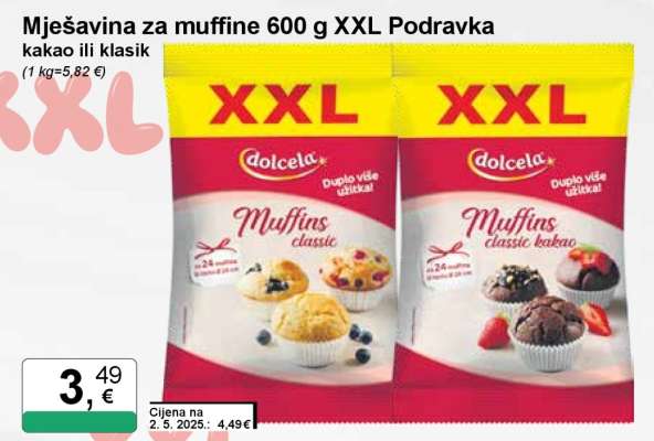 Mješavina za muffine 600 g XXL Podravka