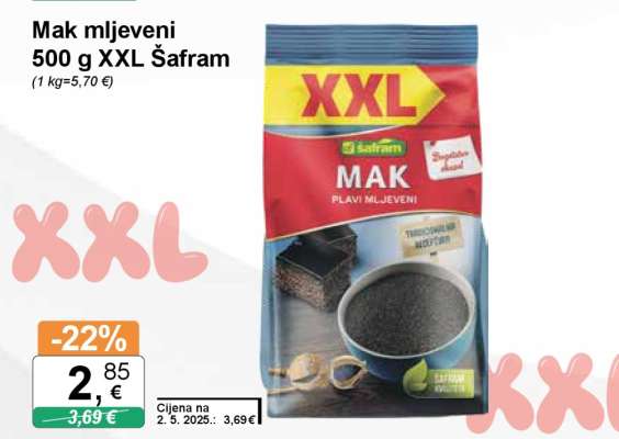 Mak mljeveni 500 g XXL Šafram