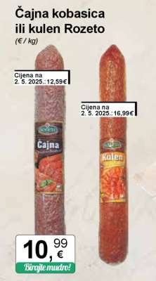 Čajna kobasica ili kulen Rozeto