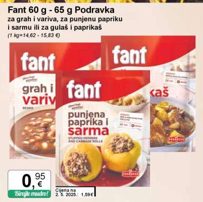 Fant 60 g - 65 g Podravka