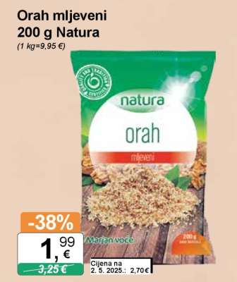 Orah mljeveni 200 g Natura