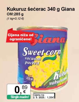 Kukuruz šećerac 340 g Giana