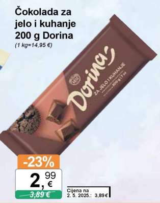 Čokolada za jelo i kuhanje 200 g Dorina