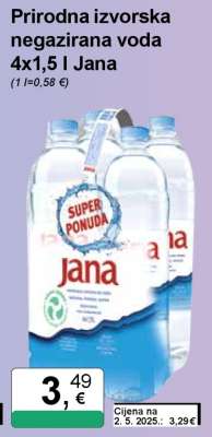 Prirodna izvorska negazirana voda 4x1,5 l Jana